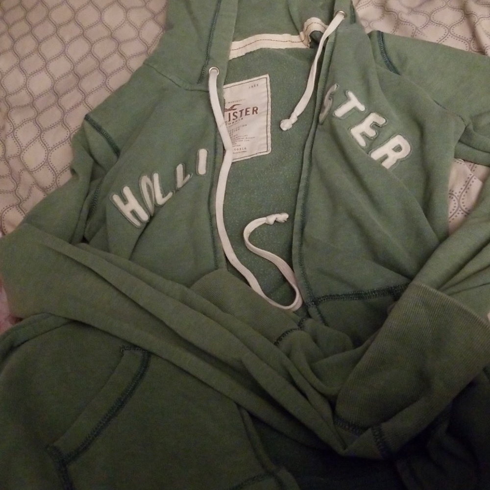 Green zip up jacket